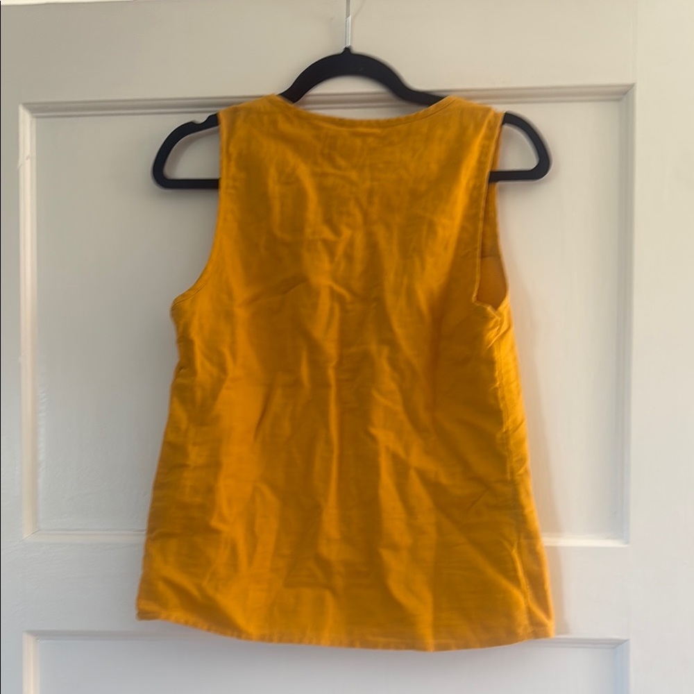J. Crew Mustard Yellow Embroidered Top - Picture 5 of 5